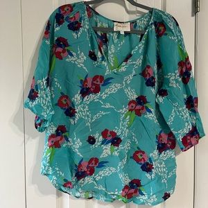 Turquoise Flower Blouse